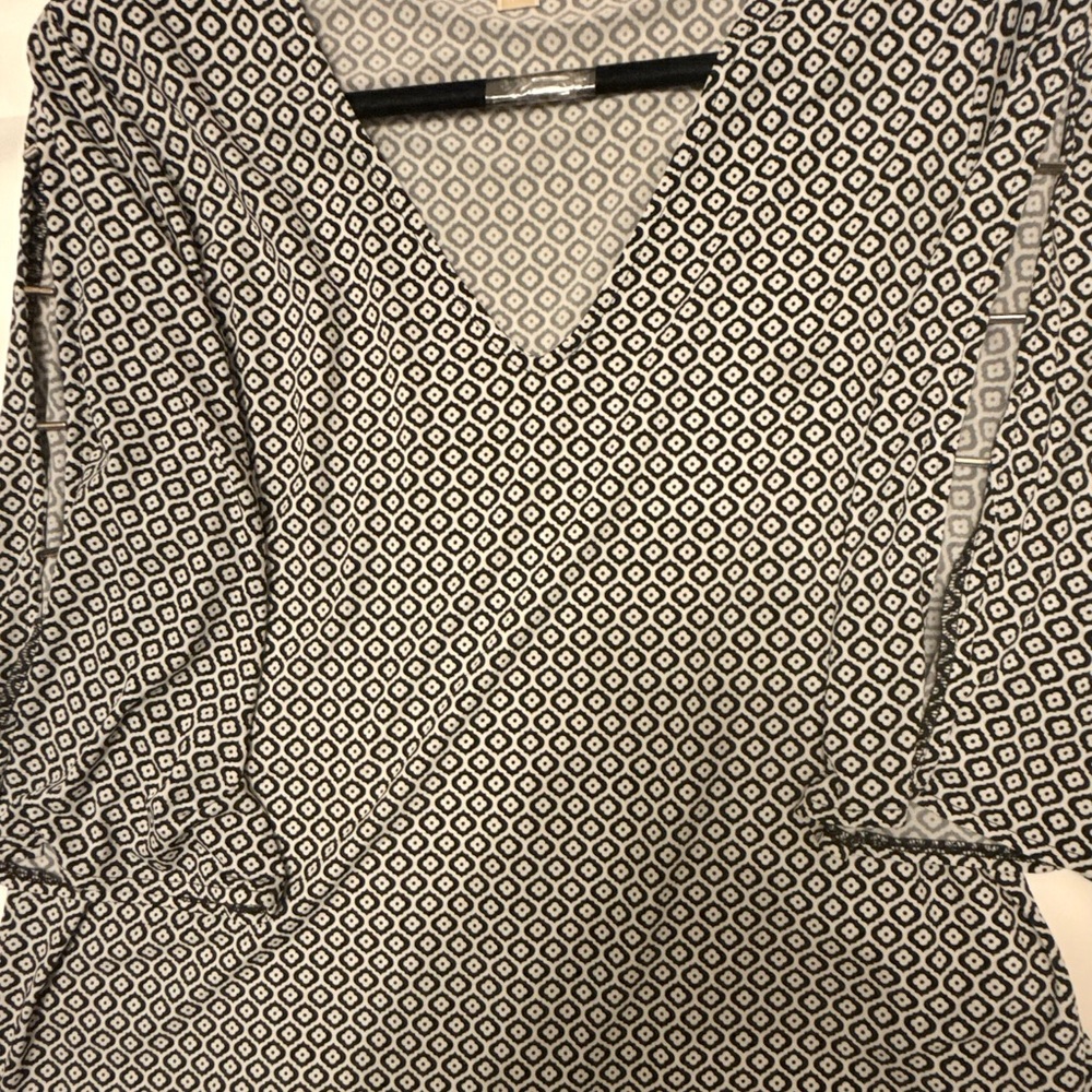 Michael Kors Black and White Patterned Top